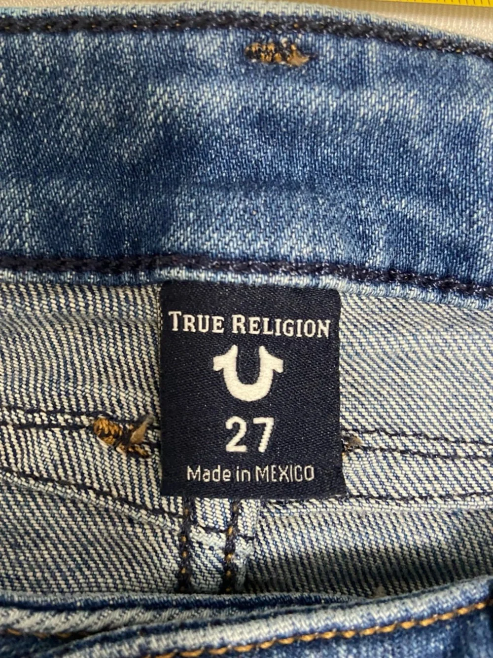 True Religion Distressed Skinny Jeans in Medium Blue - Picture 7 of 10